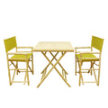 3 Piece Square Folding Bamboo Patio Dining Set E663568