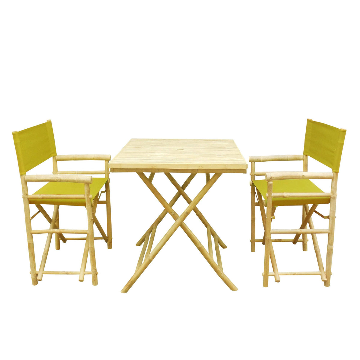 3 Piece Square Folding Bamboo Patio Dining Set E663568