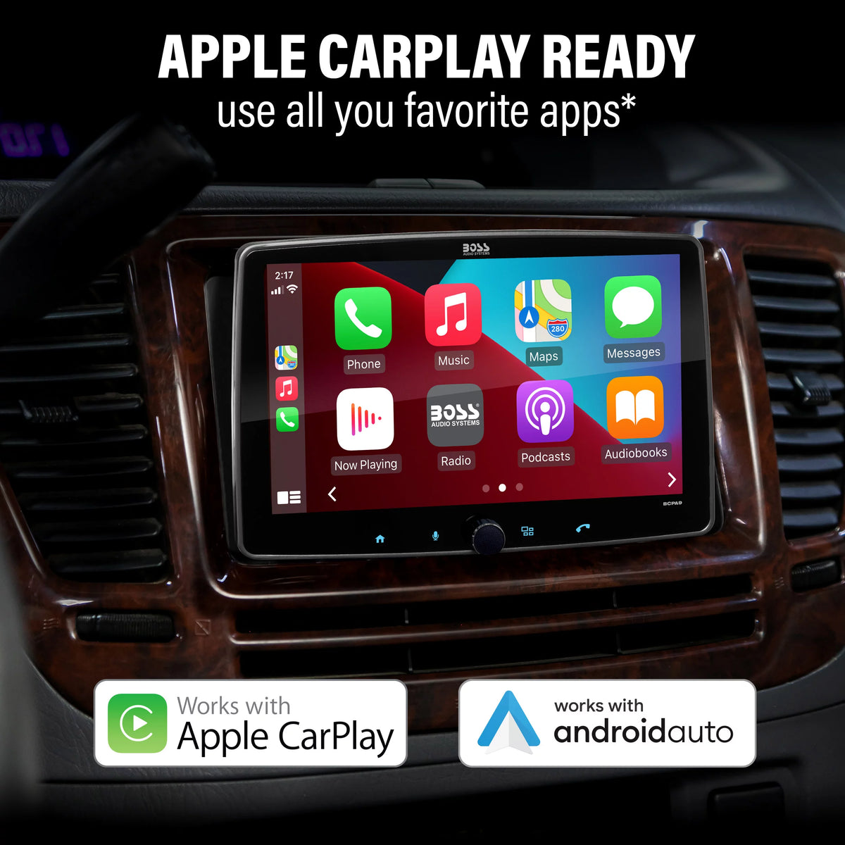 1 Din CarPlay Android Auto Stereo with Backup Camera N539043
