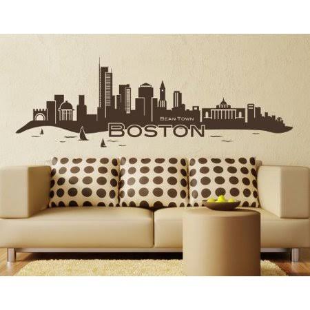 Red 79in x 24in City Skyline Wall Decal O962946