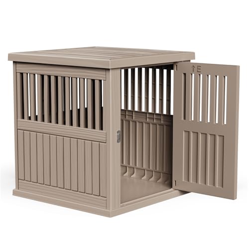 Dog Crate Furniture End Table with Lockable Latch O76858