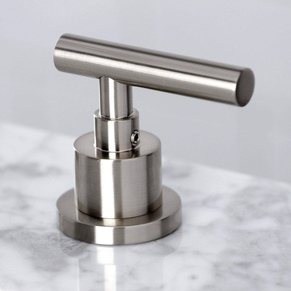 Polished Nickel Widespread Bathroom Faucet with Brass Pop-Up Q732