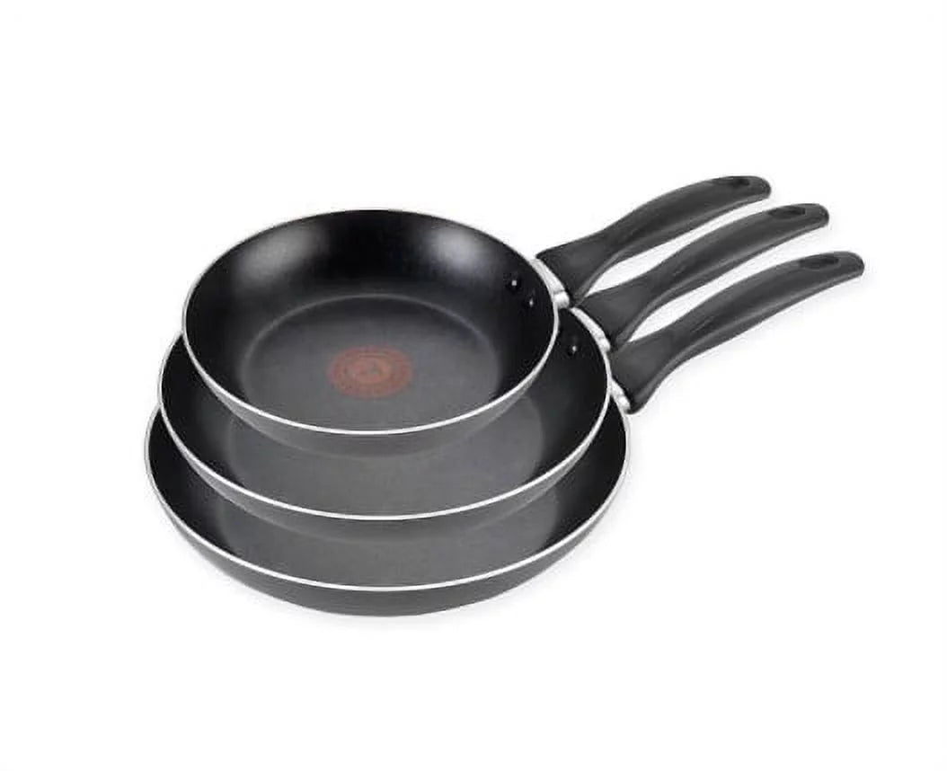 3-Piece Nonstick Aluminum Fry Pan Set in Black J1195