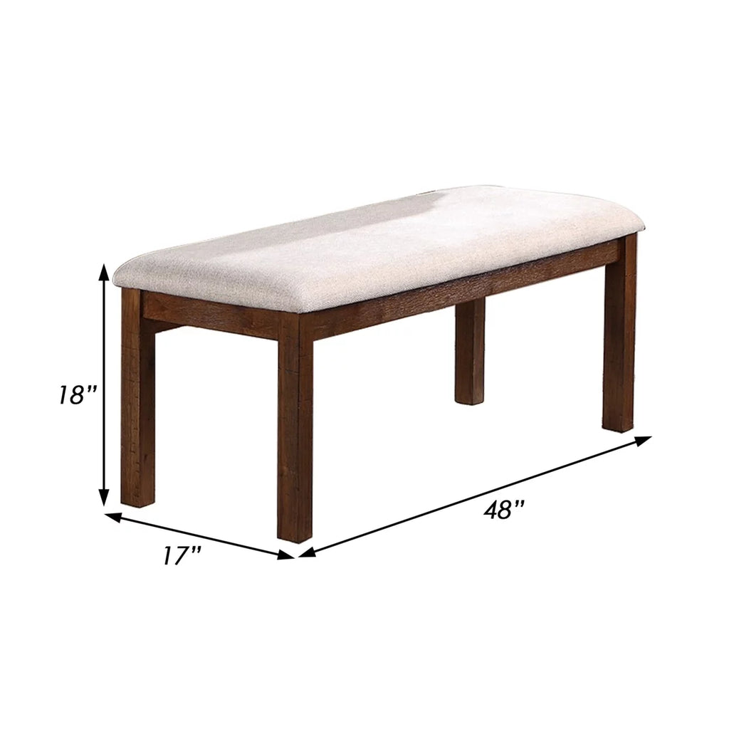 48 Inch Fabric Upholstered Dining Bench I9653