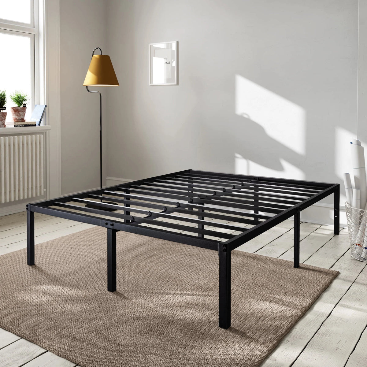 Heavy Duty Full Size Metal Platform Bed Frame with Under Bed Storage I935