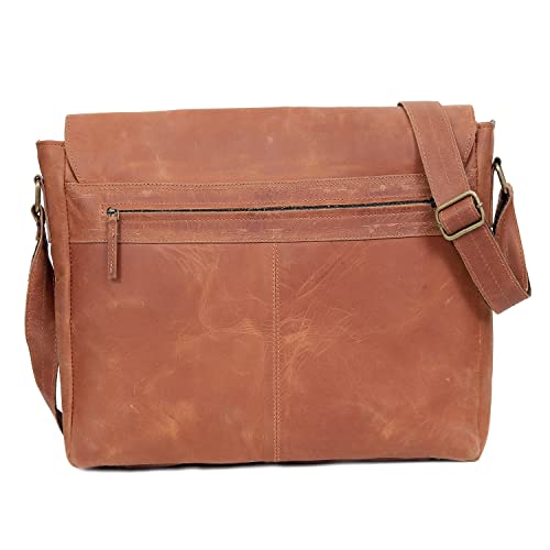 Brown Leather Messenger Bag Y415083