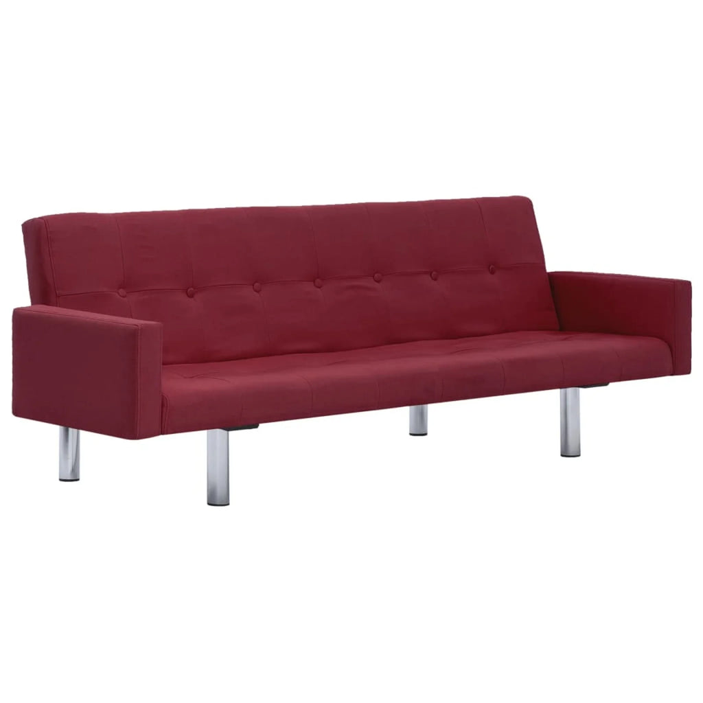 Red Fabric Sofa Bed with Armrest E820818