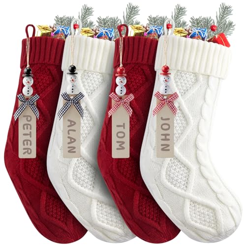 18 Inches 4 Pack Knitted Christmas Stockings R2291