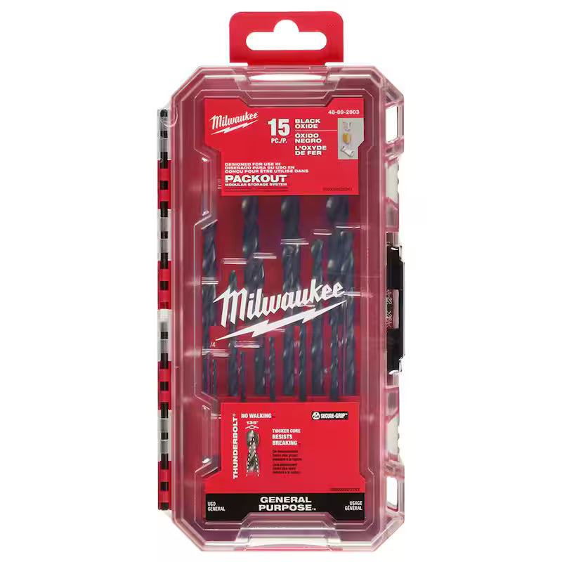 Black Oxide Drill Bit Set 15-Piece K8460