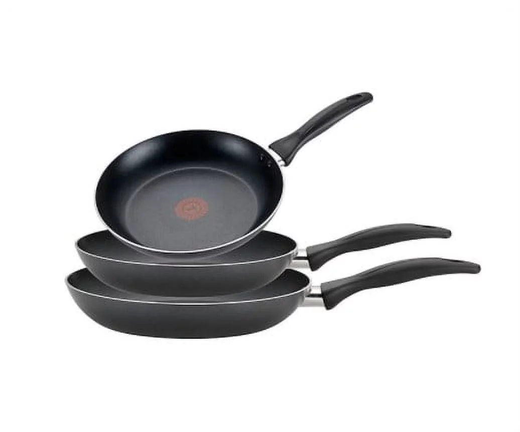 3-Piece Nonstick Aluminum Fry Pan Set in Black J1195