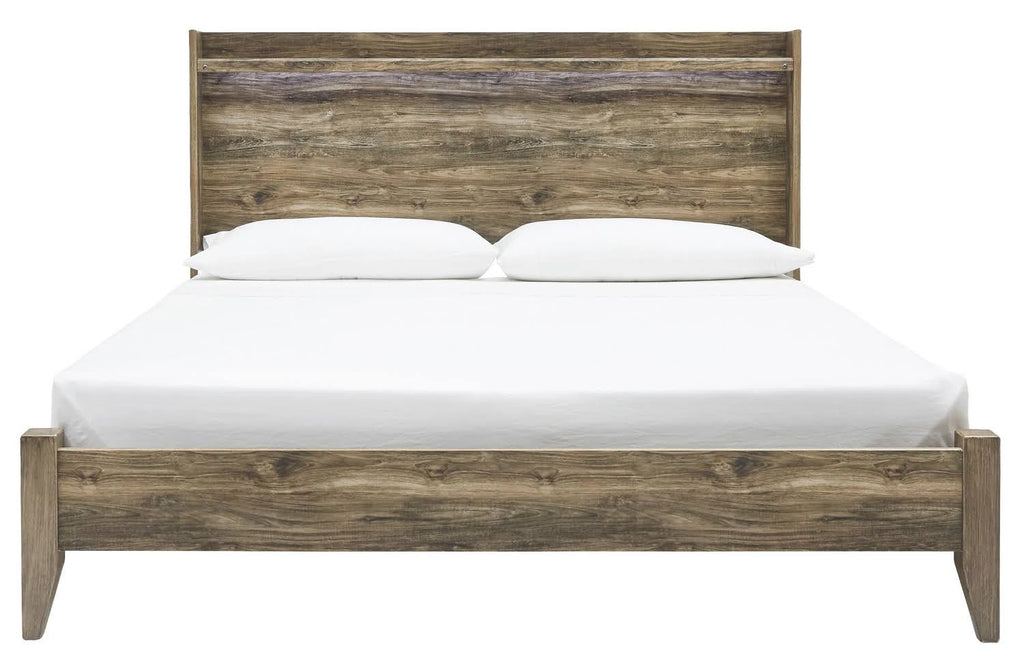 Brown King Panel Bed I8187