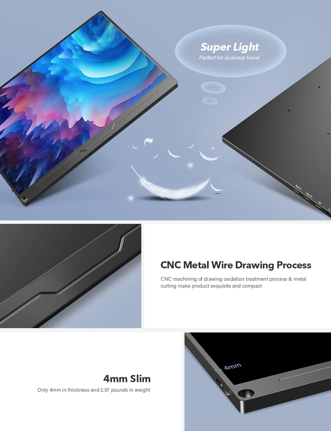 13.3'' Portable IPS Monitor 2560×1600 USB C HDMI N941123