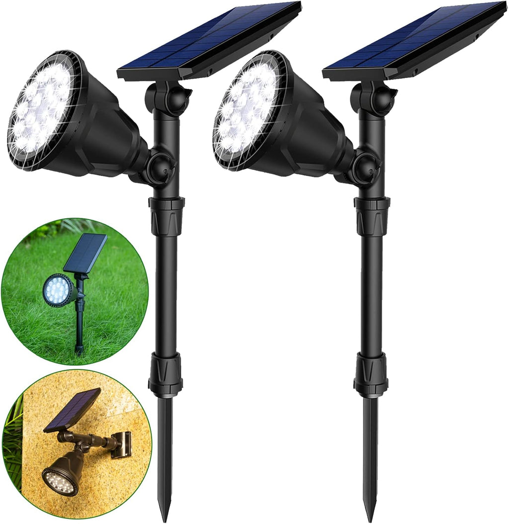 Waterproof Solar Spot Lights Outdoor 18 LED Beads Cool White 4 Pack Z9205