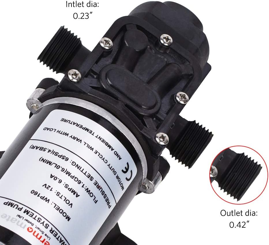 1.6GPM Diaphragm Water Pressure Booster Pump 12V DC L535864