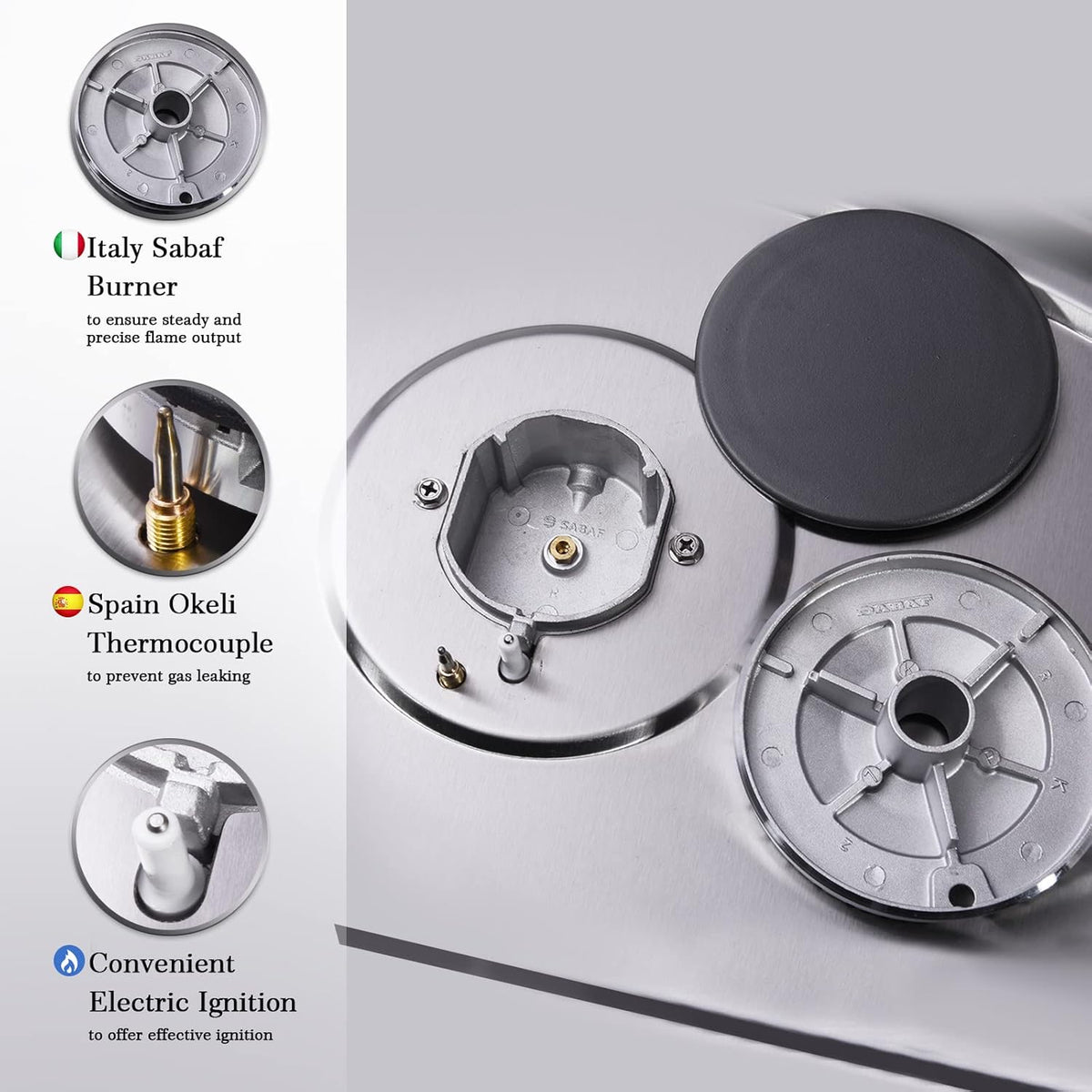 30 Inch 5 Burner Stainless Steel Gas Cooktop K58927