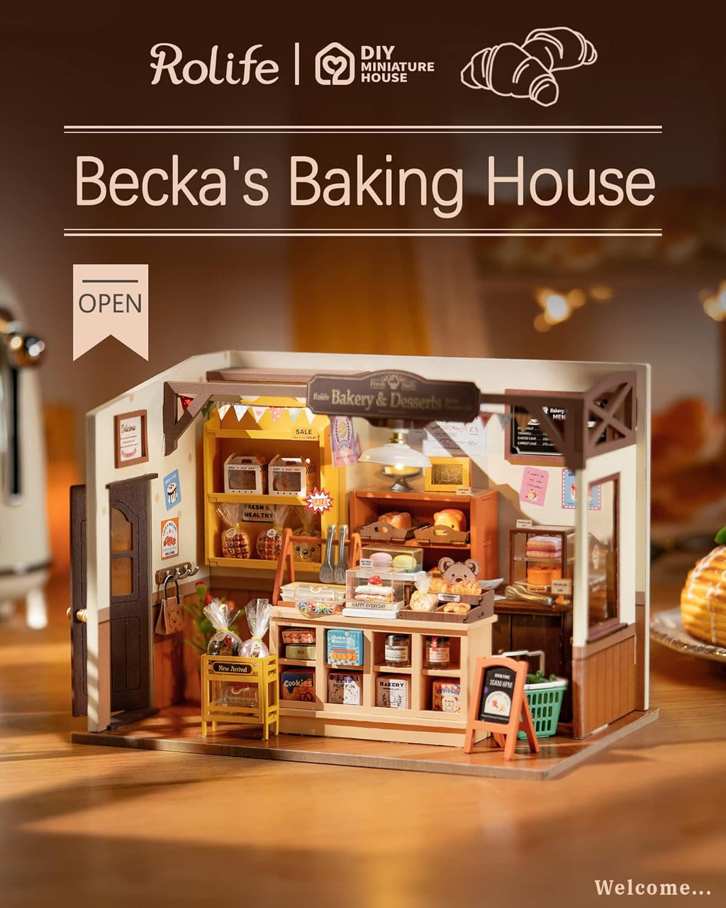 Miniature Dollhouse Kit with LED Lights Q601520