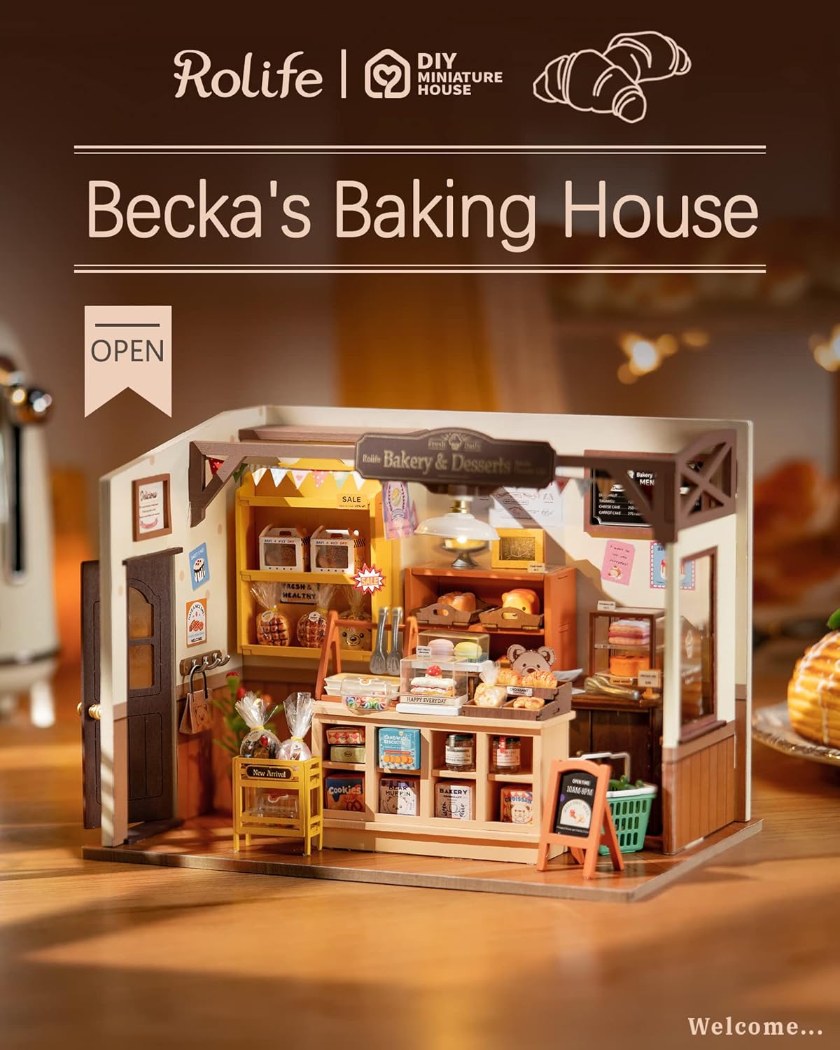 Miniature Dollhouse Kit with LED Lights Q601520