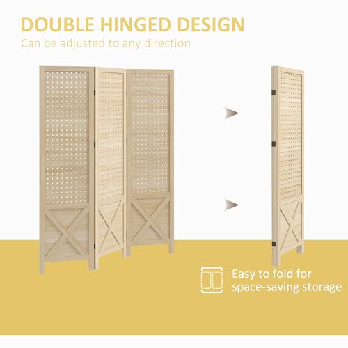 4 Panel Wood Folding Privacy Screen Z445568