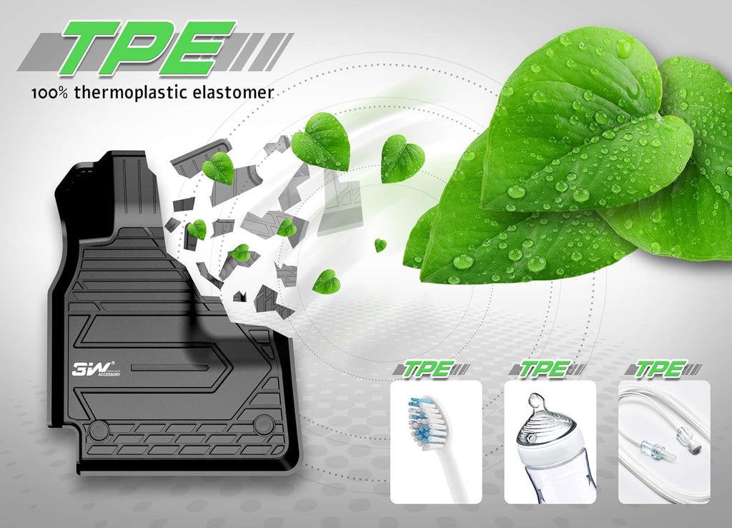 Black TPE All Weather Floor Liner Full Set Car Liners M7157