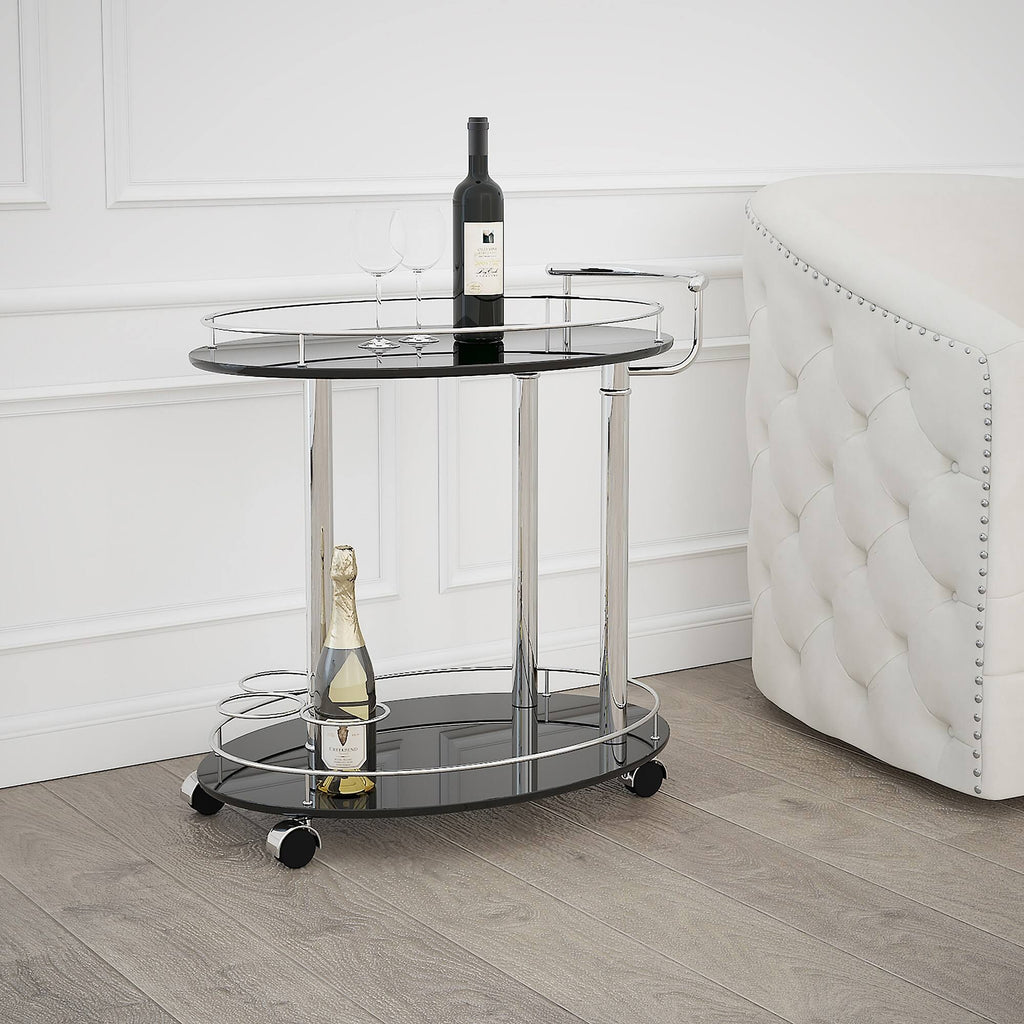 Grey 2-Tier Bar Cart S90800