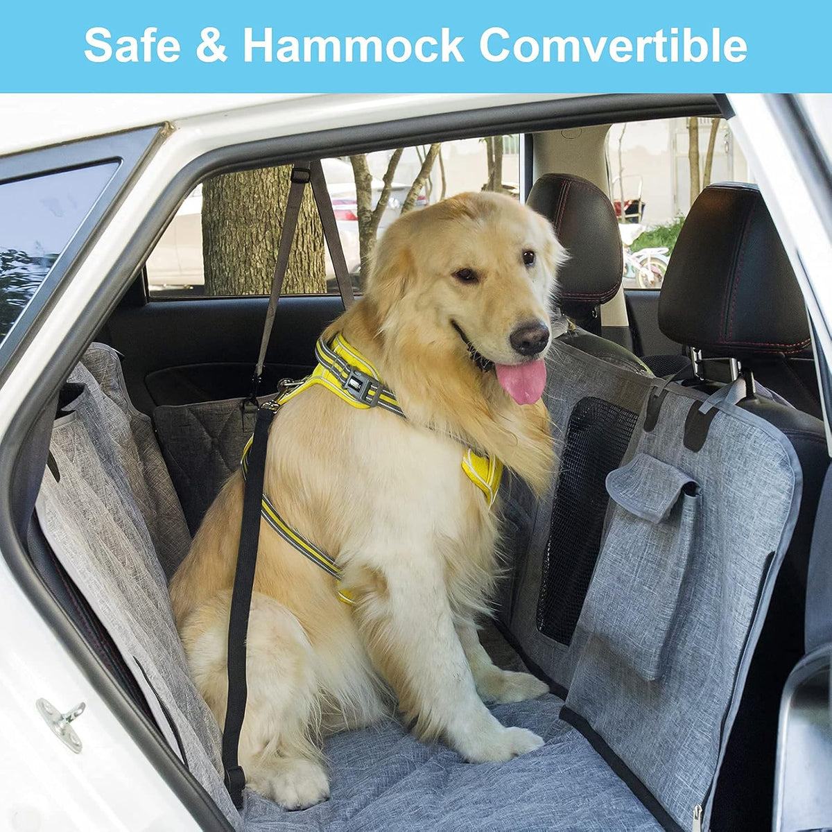 Gray Pack of 2 Waterproof Dog Car Hammock E34706