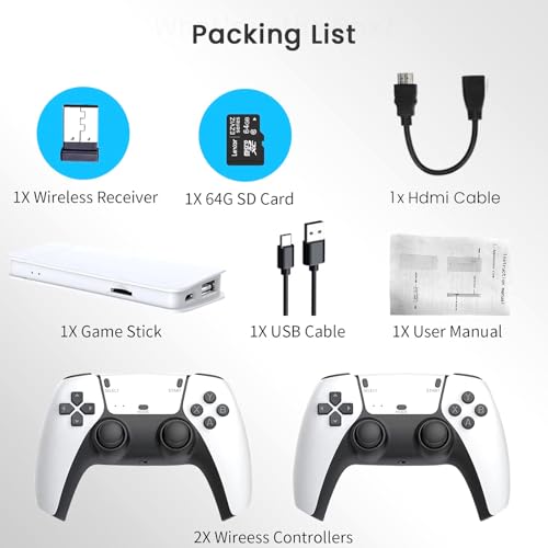 Wireless Retro Game Console with 20000+ Games and 4K HDMI Output D63366