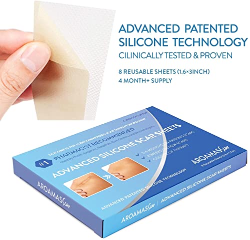Soft Silicone Scar Sheets Strips, 8 Sheets G59382