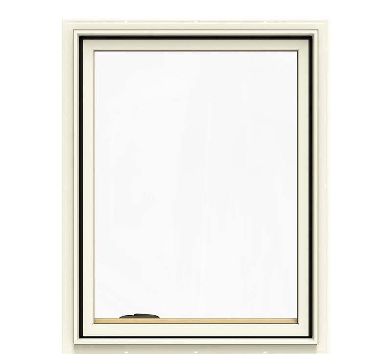 24.75 in. x 36.75 in. Cream Painted Clad Wood Left-Handed Casement Window I5038