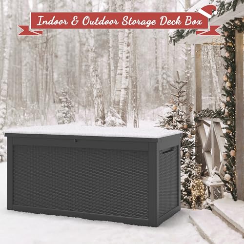 31 Gallon Outdoor Storage Box Waterproof Deck Box Y539479