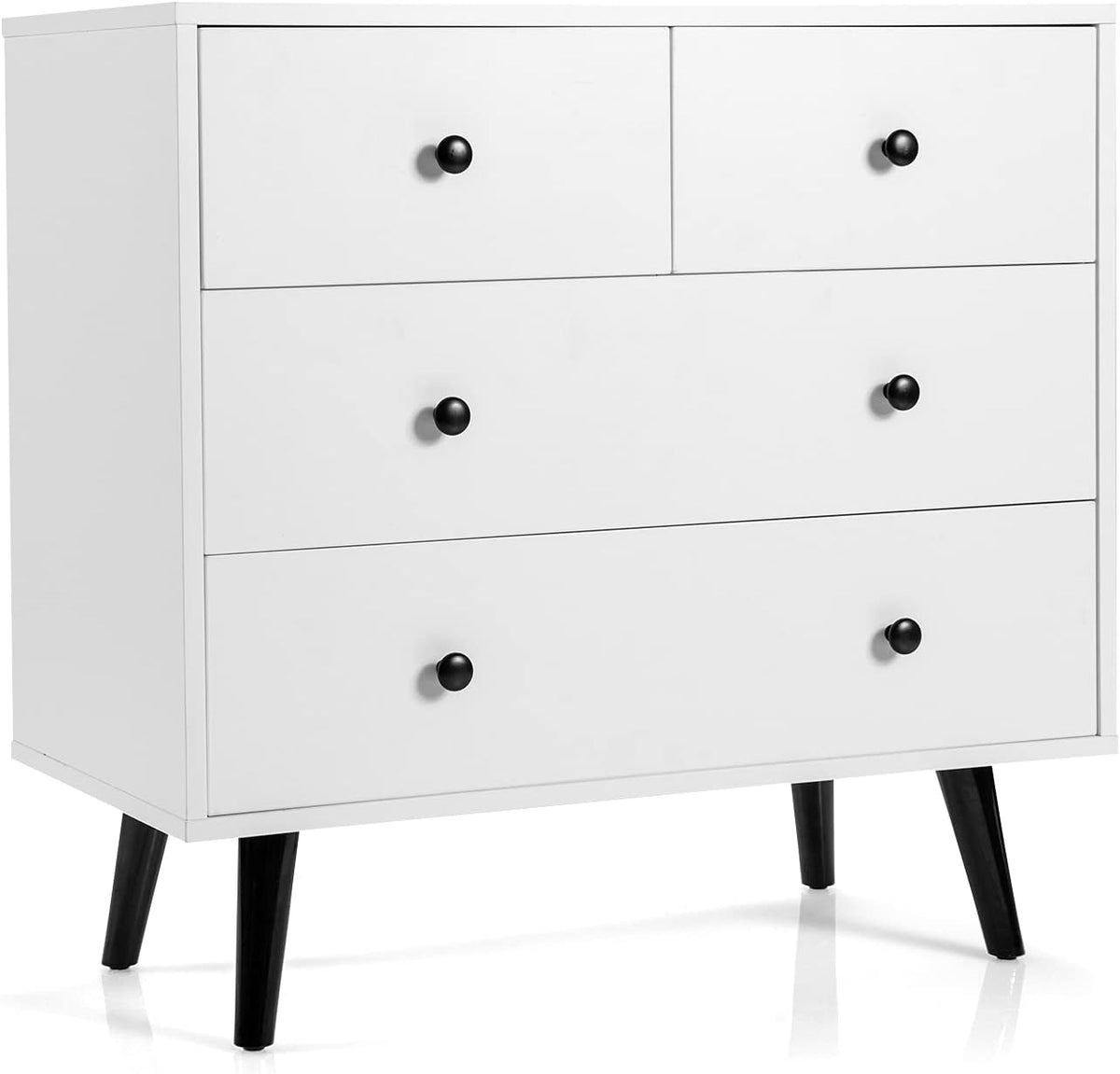 4 Drawer White Wooden Chest Dresser B119