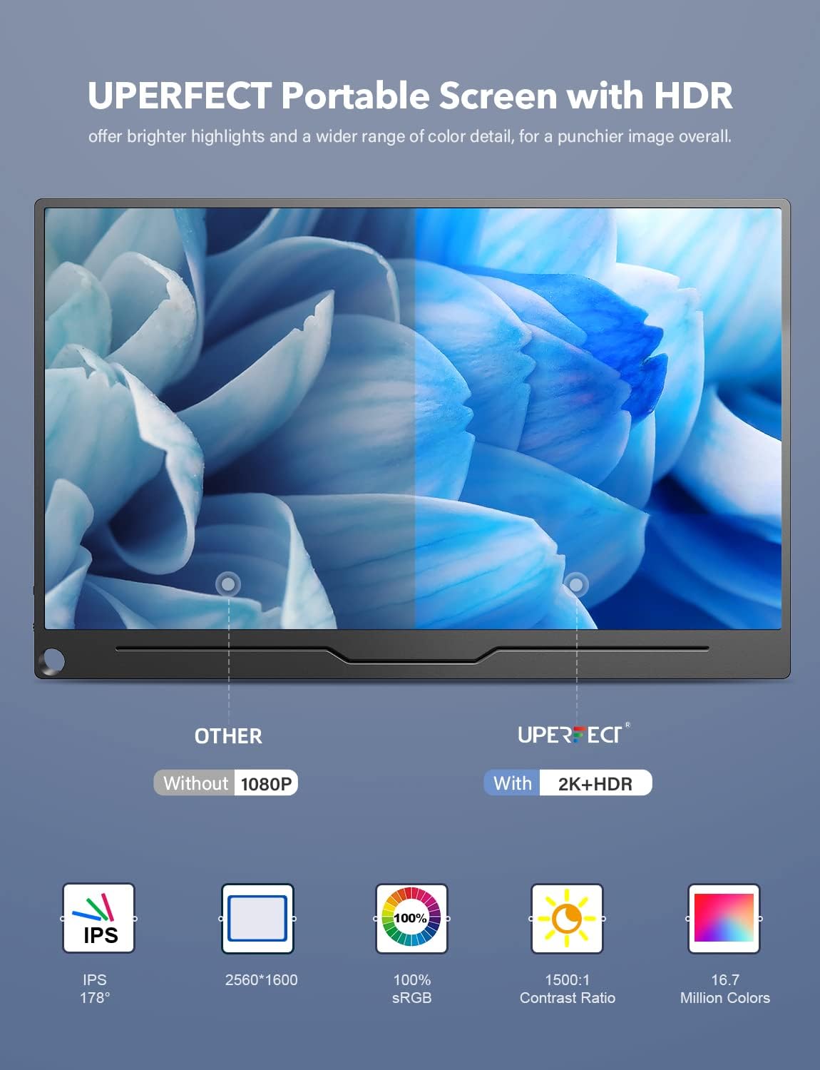 13.3'' Portable IPS Monitor 2560×1600 USB C HDMI N941123