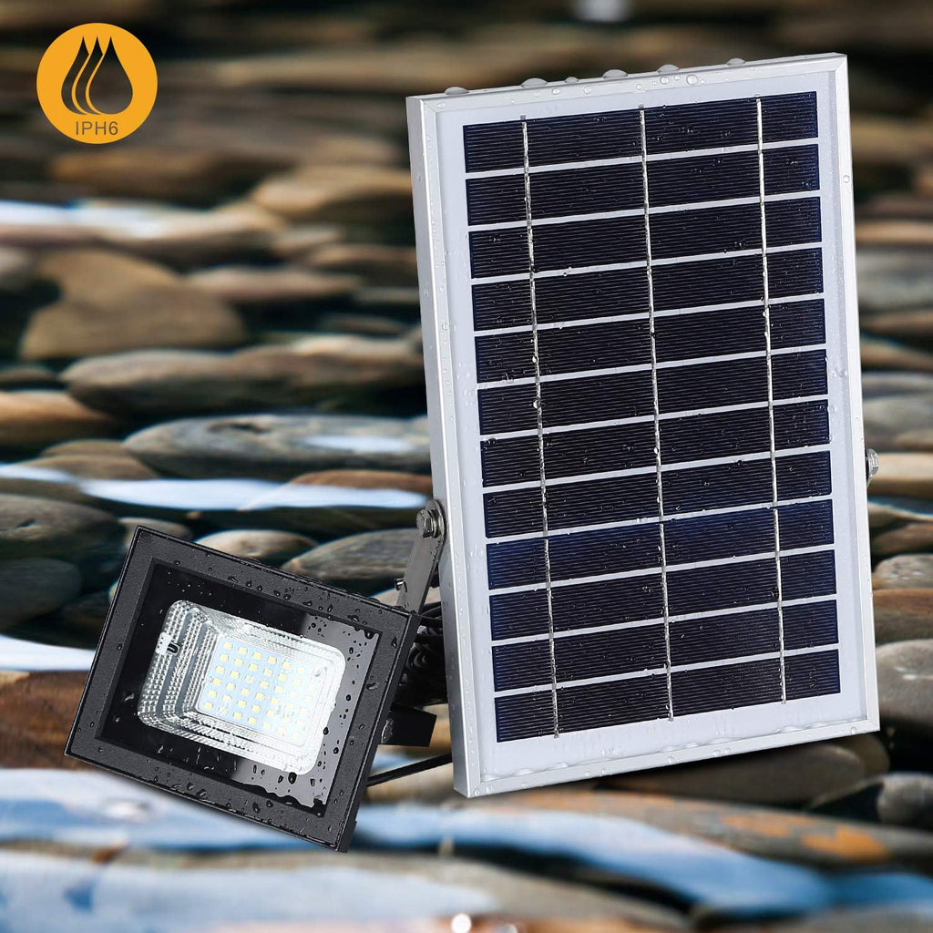 Dual 42 LEDs 6500K Dusk to Dawn IP65 Waterproof Solar Flood Lights T618