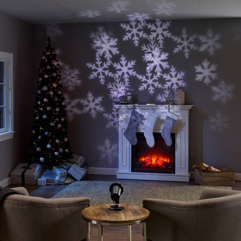 Christmas LED Motion Projector Snowflake Patterns Cool White W330969