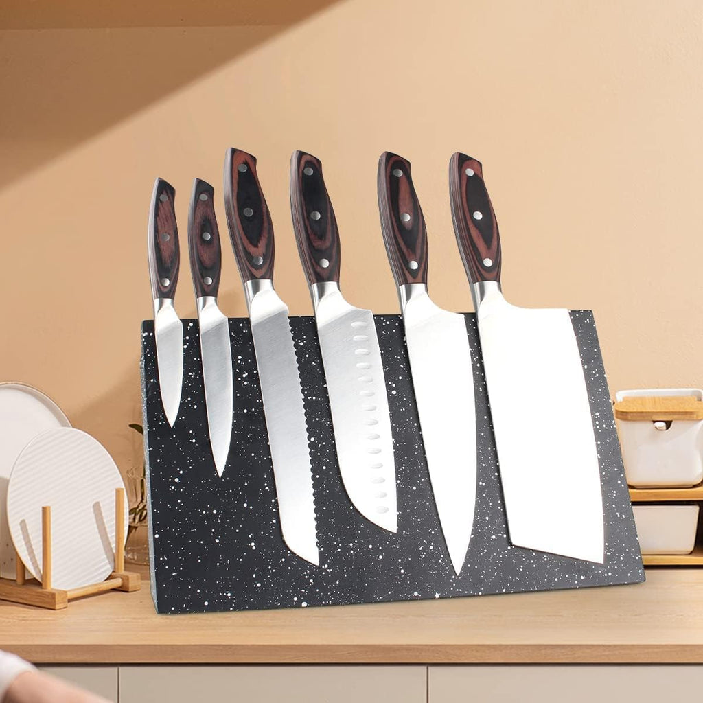 3 PCS German High Carbon Stainless Steel Chef Knife Set with Magnetic Knife Block H9151