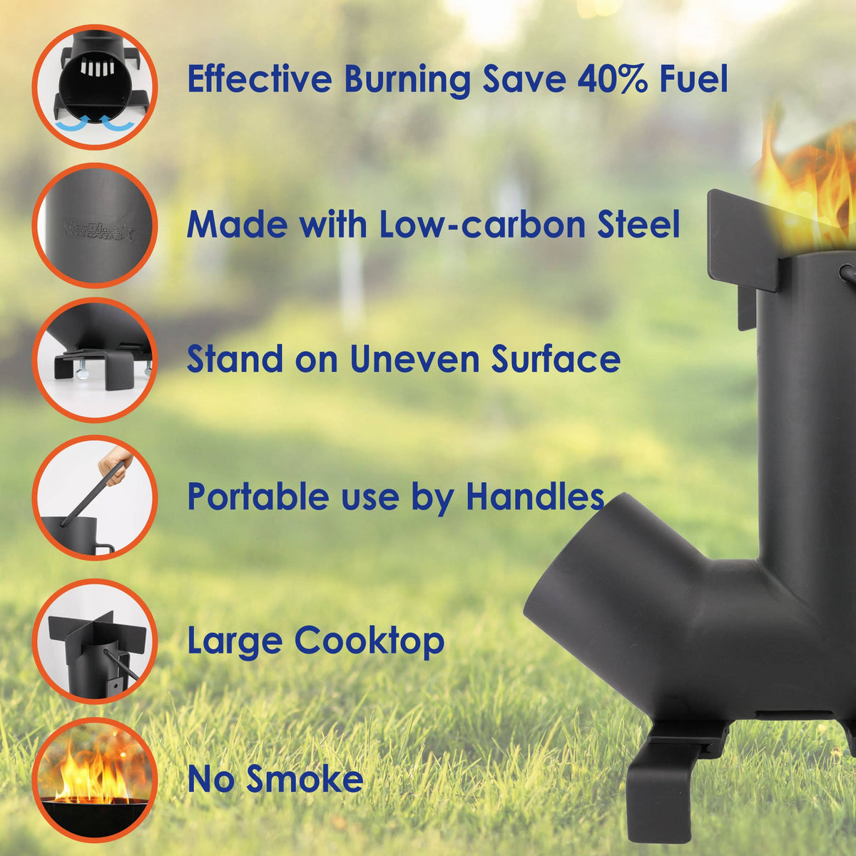 Camping Rocket Stove with Carrying Bag B185297