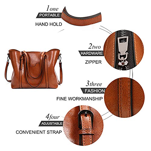 Brown Leather Top Handle Satchel Tote Bag C15276
