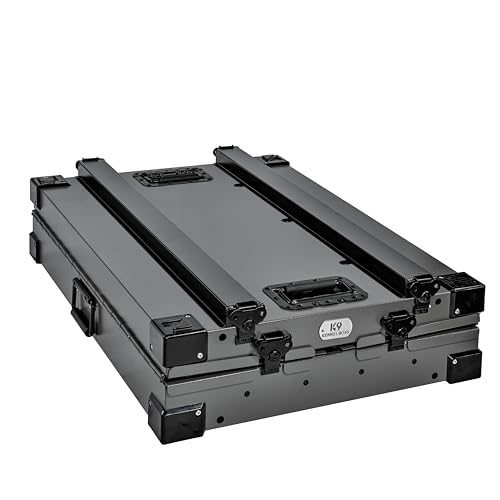 Medium Black Aluminum Dog Crate W7442