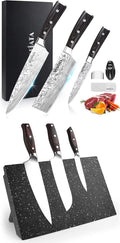 3 PCS German High Carbon Stainless Steel Chef Knife Set with Magnetic Knife Block H9151