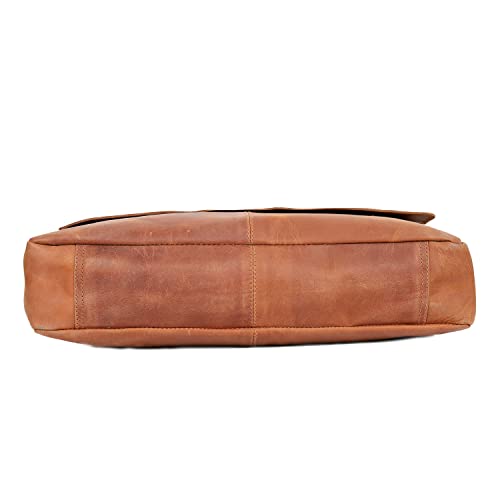 Brown Leather Messenger Bag Y415083