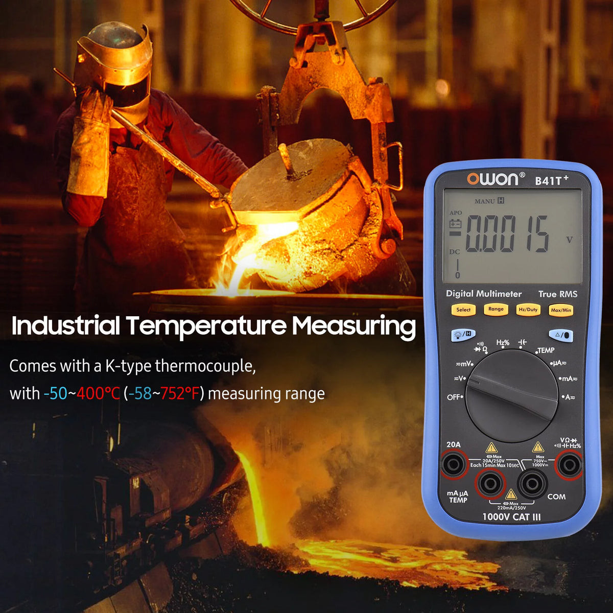 Digital BT Multimeter True RMS Auto-ranging 22000 Counts Electrical Tester O2840