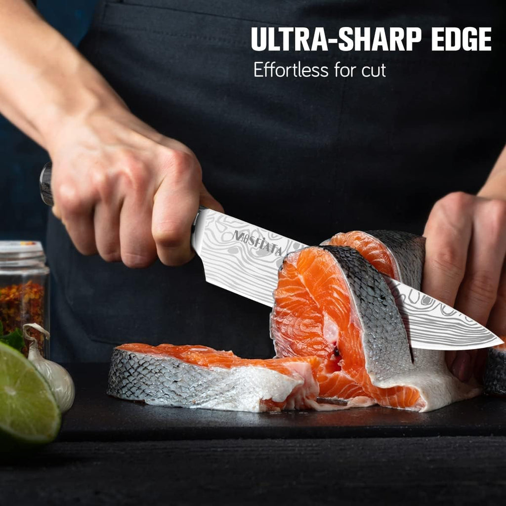 3 PCS German High Carbon Stainless Steel Chef Knife Set with Magnetic Knife Block H9151