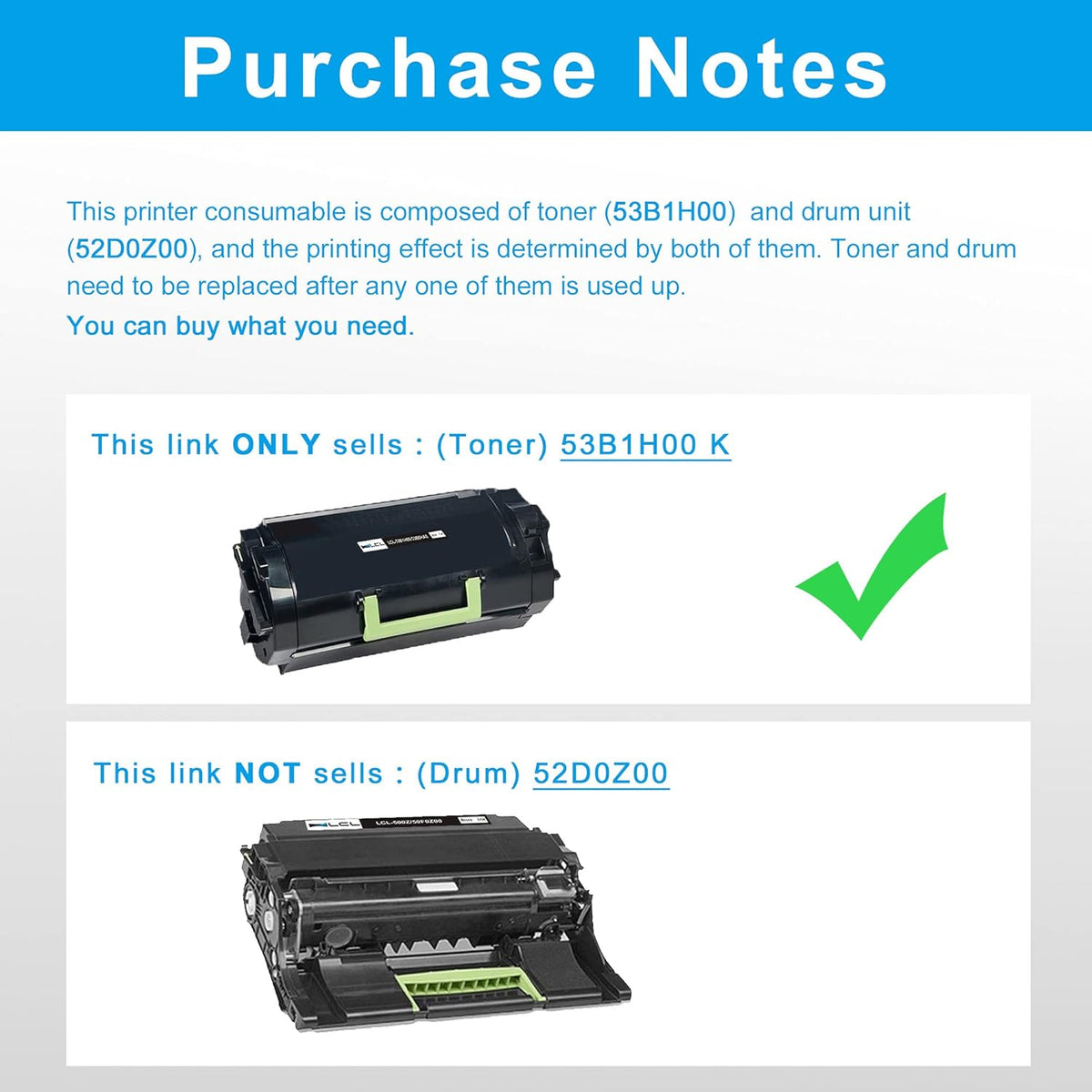 Compatible Toner Cartridge Replacement 1-Pack Black U55502