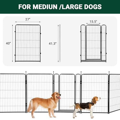 40 inch 18 Ft 8 Panels Heavy Duty Metal Dog Playpen P9901