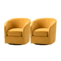 Velvet Swivel Barrel Chair Set of 2 Yellow F707