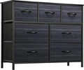 7 Drawer Fabric Dresser with Steel Frame and Wooden Top U525