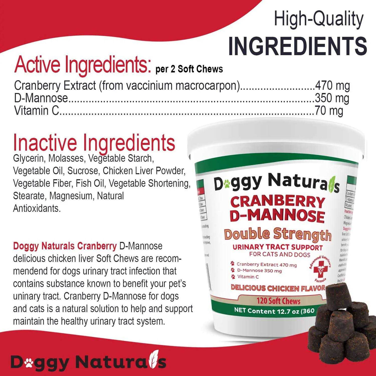 Cranberry D-Mannose for Dogs and Cats T5637