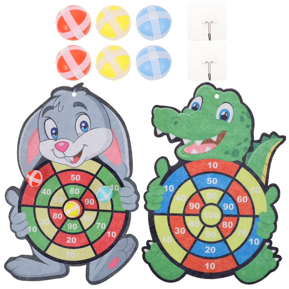 2 Sets Dart Board Game with Sticky Balls W55487