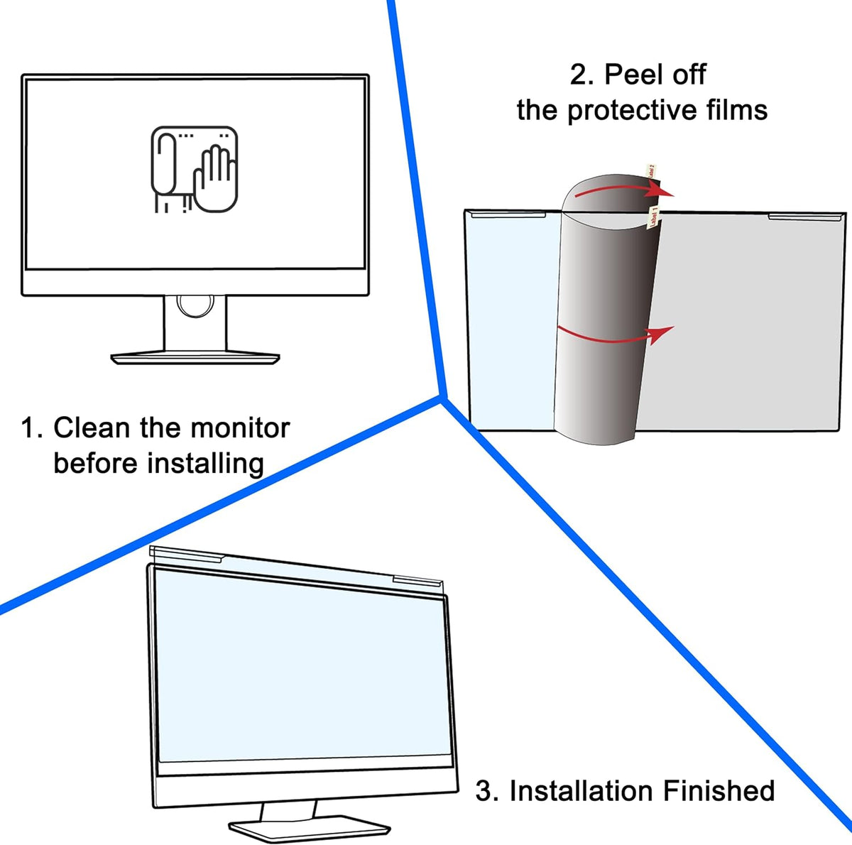 28 Inch Blue Light Screen Protector, Anti UV, Scratch Resistance, Pack of 2 L306