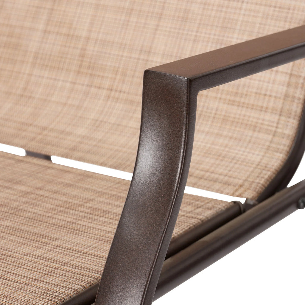 Tan Set of 2 Steel Outdoor Chaise Lounge M395