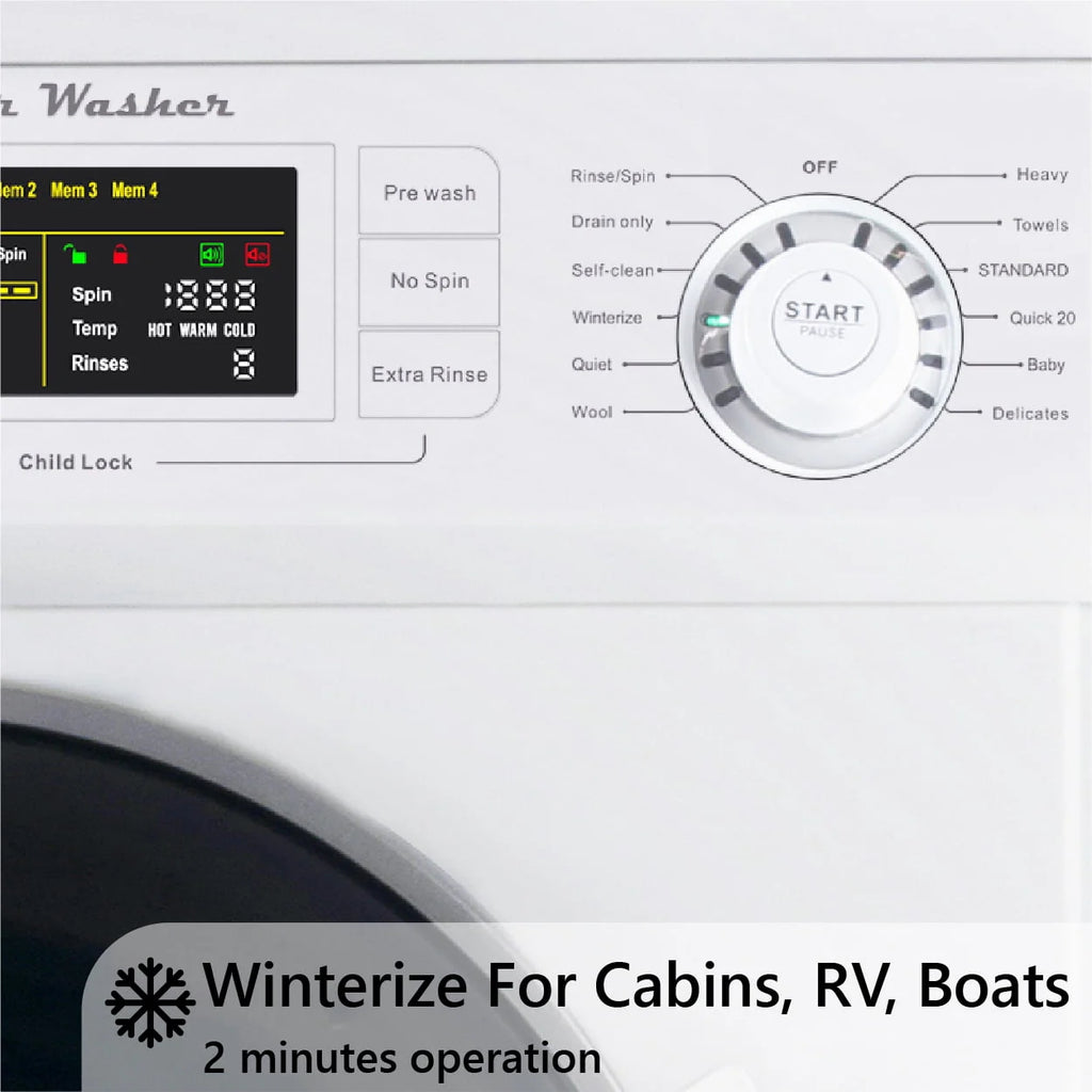 White 18lbs Washer 13lbs Compact Dryer Stackable Set O777342